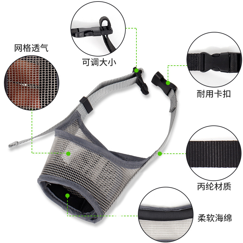 Dog Muzzle, Anti-Biting, Anti-Barking, Drinkable Dog Muzzle, Adjustable Mesh Breathable Pet Muzzle for Large Dogs