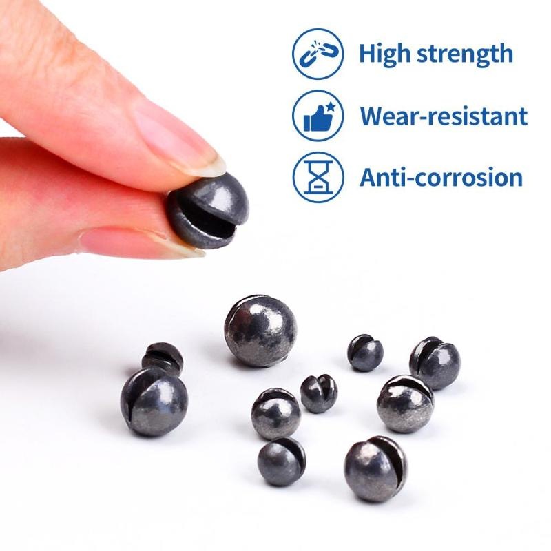 Pack of Round Bite Lead Clips, Micro Lead Open Lead, Anti-Drift Fishing Lure, Rock Fishing, Raft Fishing, Line-Friendly Lead Sinker D1