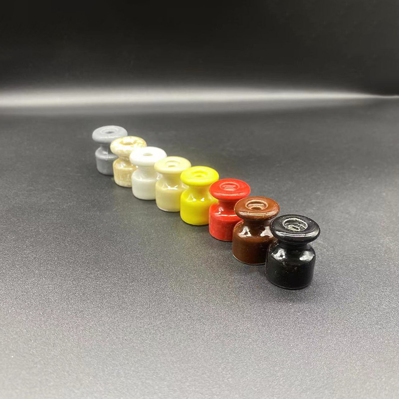 Source Manufacturer Indoor Ceramic Insulator Hollow Porcelain Bottle Electrician Insulator Small Porcelain Bead Porcelain Terminal Wholesale