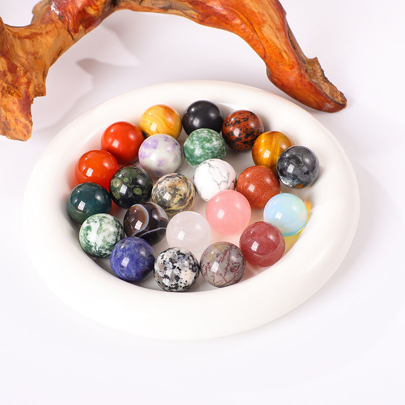 Cross-Border 2cm non-porous ball natural pink crystal Amethyst Red agate diy jewelry accessories ball feng shui ornaments