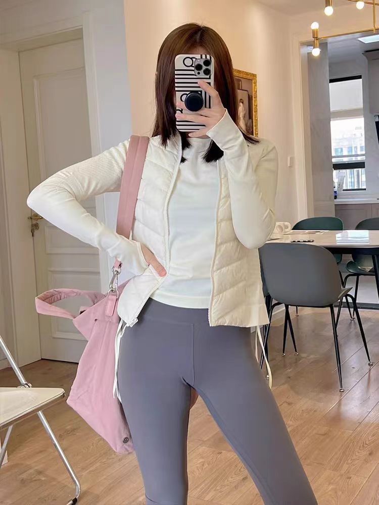 2025 New Lulu Same Style Classy 90 White Duck down Sports Yoga down Jacket Women's Lightweight Outdoor Sports Jacket