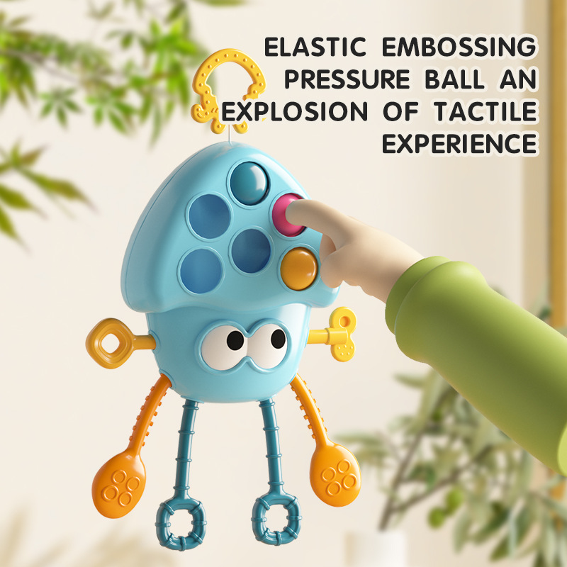 Cross-Border Kidsren's Fun Hand-Grabbing Toys for 0-3 Years Old Baby Educational Early Education Octopus Finger Pumping Music