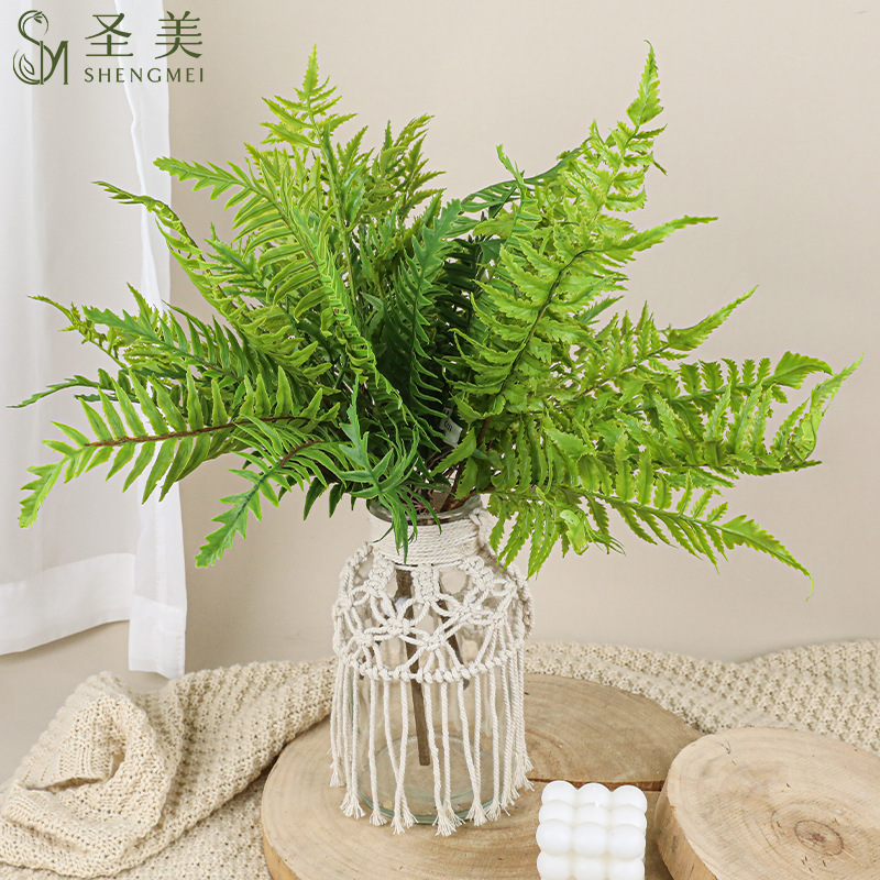 Simulated Fern Soft Rubber Persian Grass Sea Gold Sand Clematis Fern Tiandmen Winter Row Grass Fern High-End Simulated Plant Fake Flower