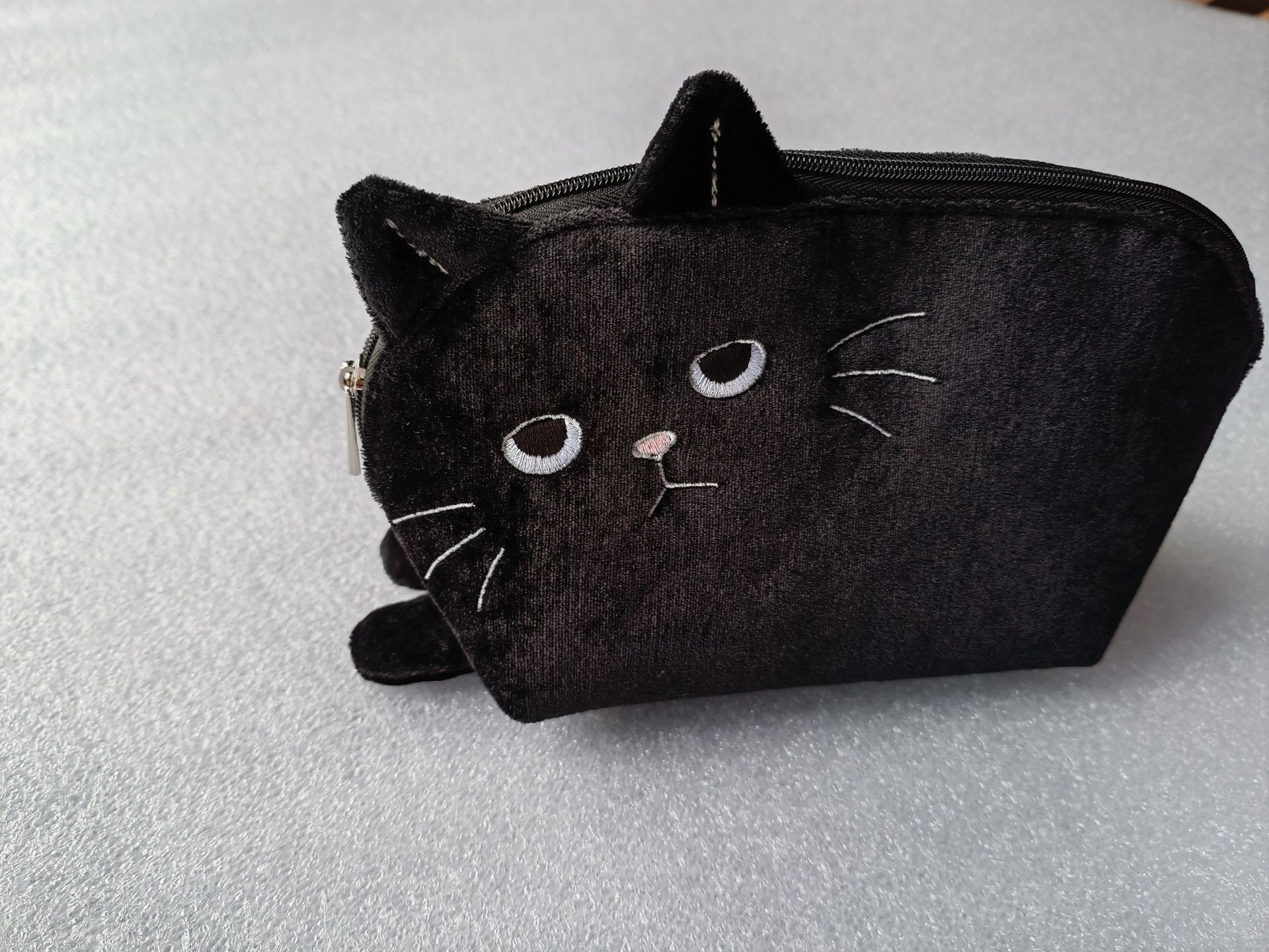 Сумка для кошек Косметичка в форме животного Бархатная косметичка из кристаллического велюра Удобная для поездок по бизнесу