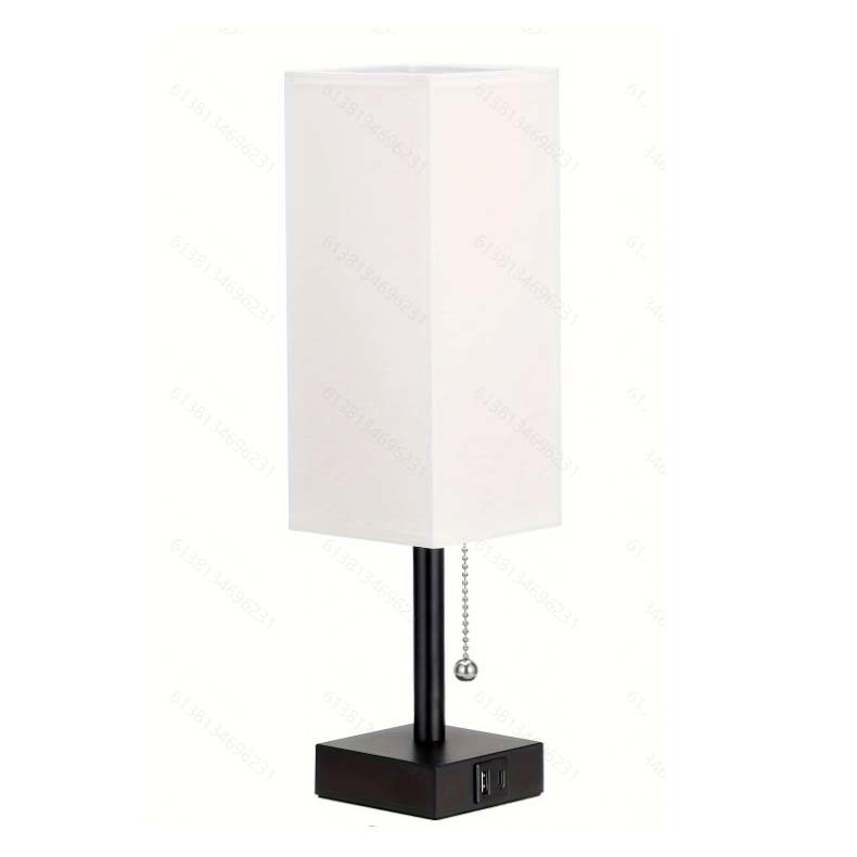 Cross-border exclusive for Amazon linen 90 square table lamp zipper switch three-color temperature variable light A C USB charging