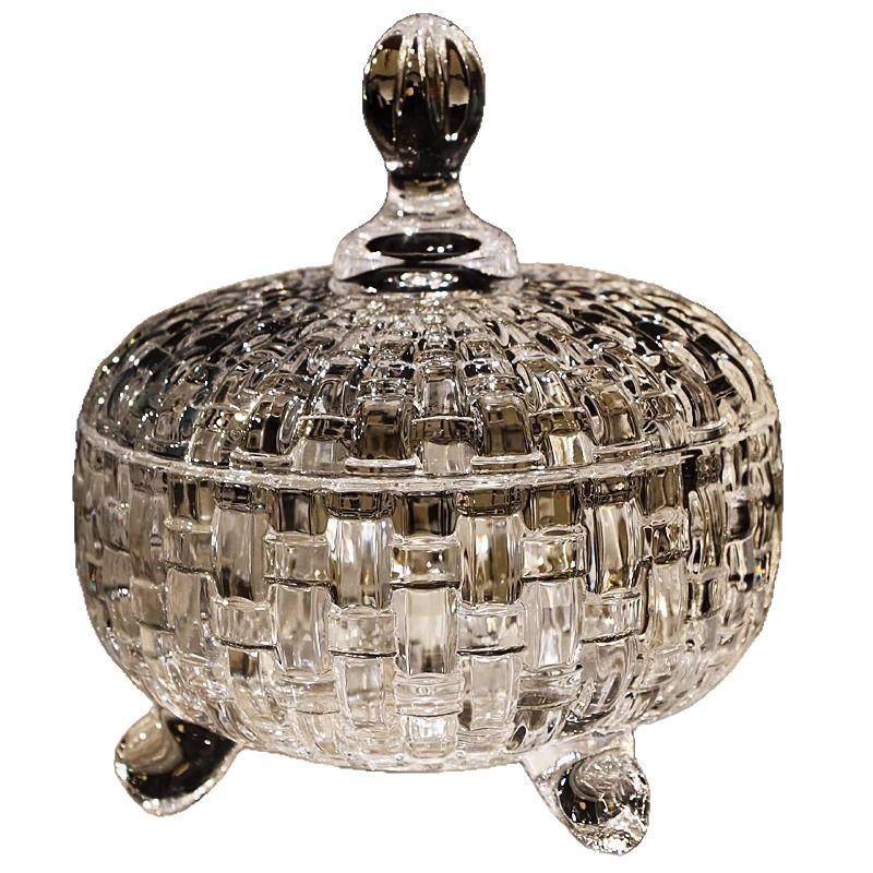 [30 Days 2855 Pieces] Girly Heart Transparent Crystal Glass Storage Jar with Lid Candy Jar Sugar Jar Dried Fruit