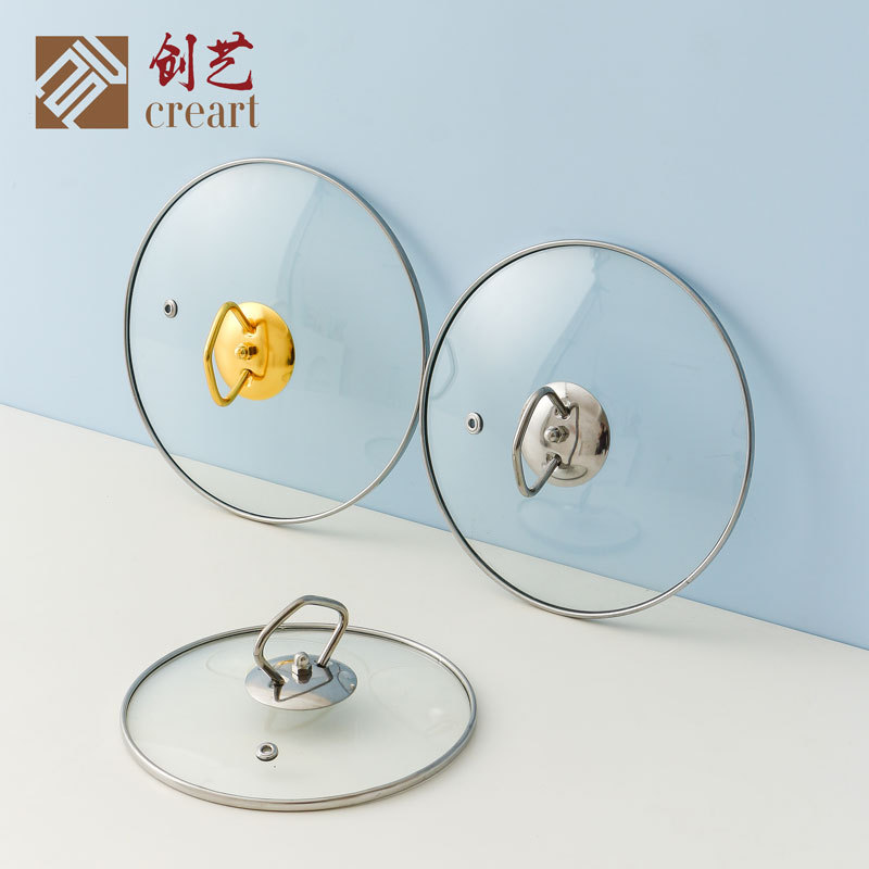 Gold Plated Pot Lid Handle Glass Pot Lid Ceramic Soup Pot Top Bead Anti-scalding Wok Stainless Steel Kitchen Accessories