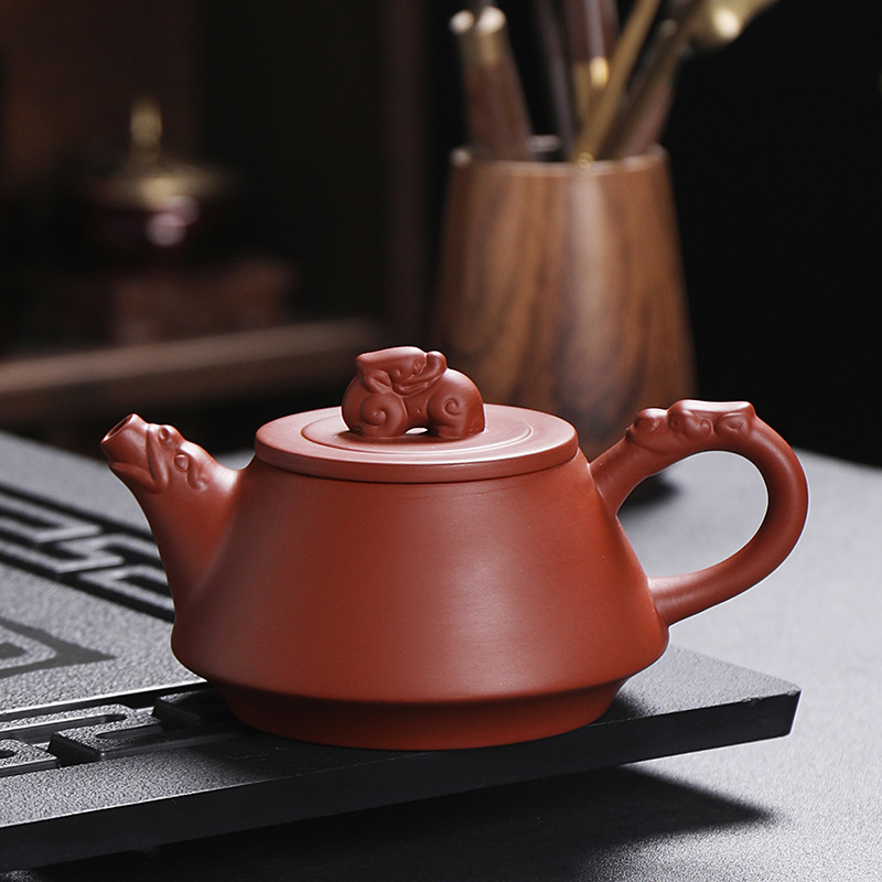 Raw ore purple clay teapot handmade cinnabar teapot Xi Shi pot filter large capacity teapot ceramic tea set antique pot