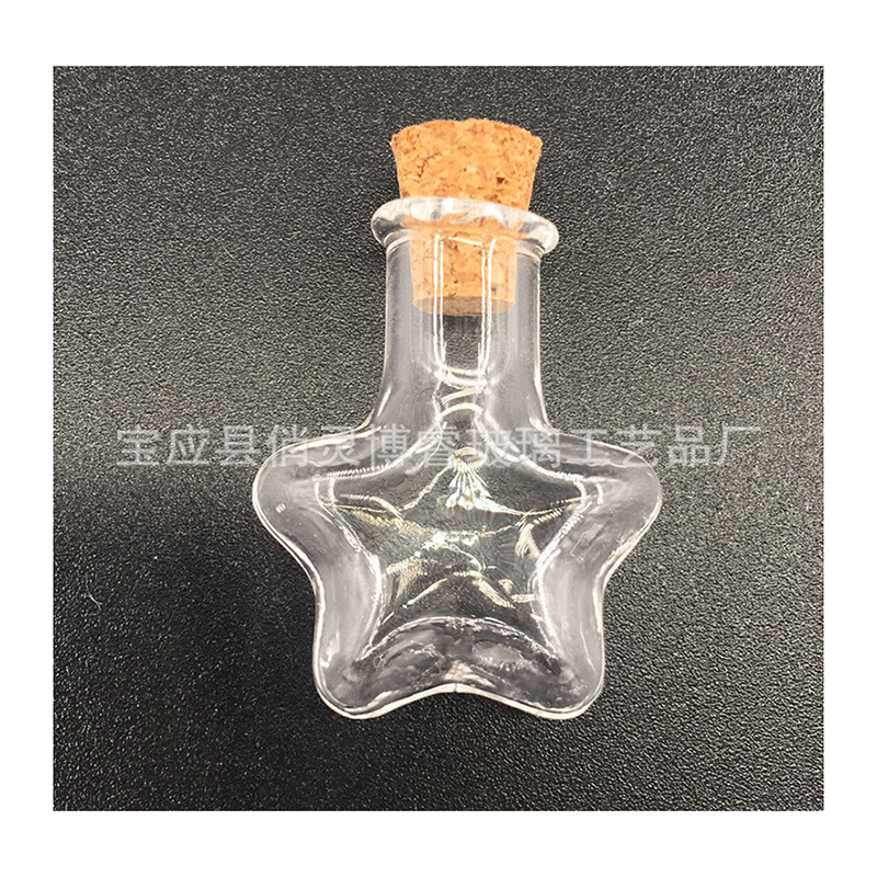 Mini Cork wishing drifting bottle creative multi-shape DIY jewelry transparent glass bottle small mouth mini drifting bottle