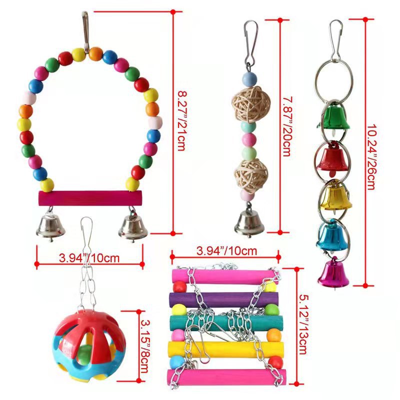 10-piece parrot combination toy bird toy swing ladder stand foreign trade combination hot sale