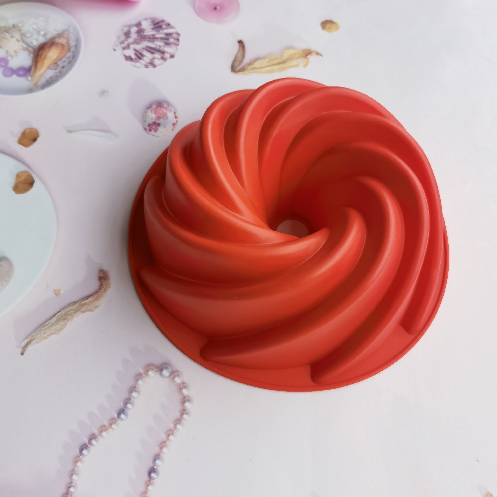 Silicone spiral cake chocolate DIY cake ice cube biscuit pastry handmade baking mold