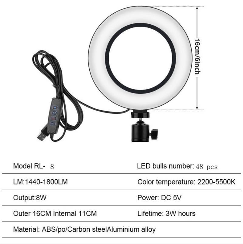 Amazon 6inch Fill Light Pan/Tilt Flash Bracket Background Clip Ring Spherical Pan/Tilt Vigorously Clamp Dimming