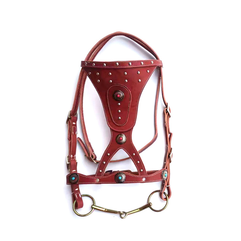 Horse Harness with Pure Cowhide Reins, Horse Leash, Horse Gear, Horse Tie, Horse Equipment, New Dragon Set with Metal Buckle, Elegant