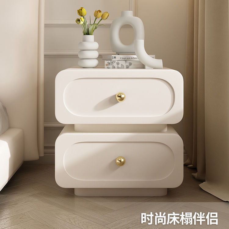 Легкий люкс прикроватный столик из массива дерева простой современный черный кожаный