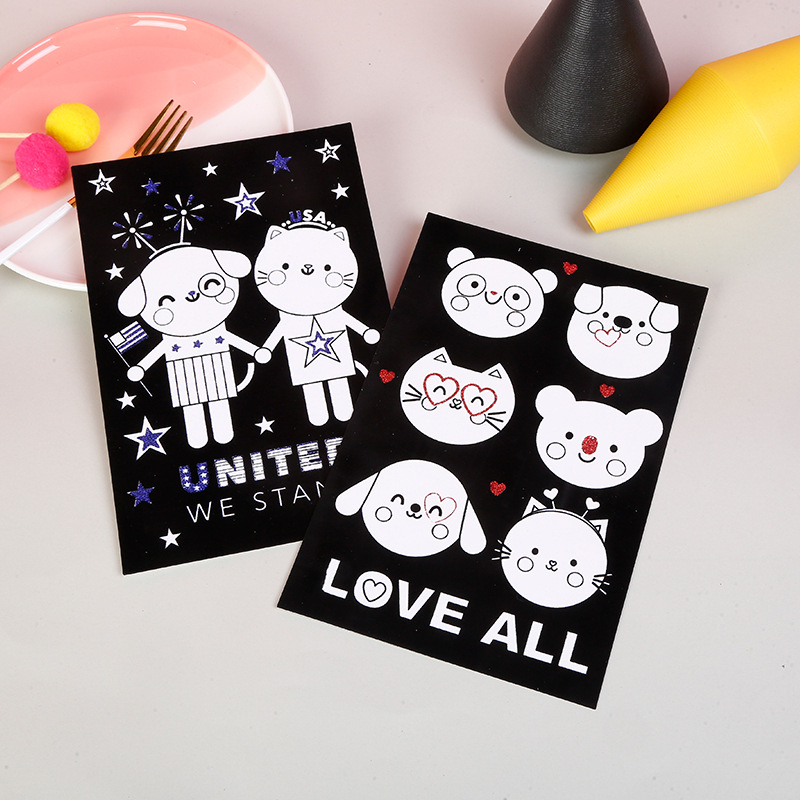 Flocking Painting Kidsren's Creative Paper Coloring DIY Hand-Painted Cartoon Drawing Board Baby Handmade Educational Graffiti Toys