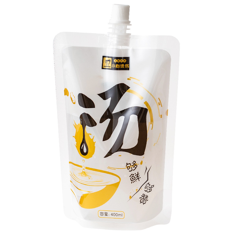 Portable Soup bag disposable fresh-keeping bag transparent self-standing nozzle bag soybean milk high temperature resistant liquid packaging sub-packaging bag