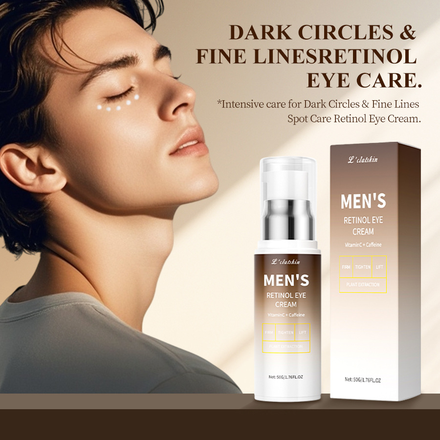 Men's Retinol Eye Cream 50g Hydrating and Moisturizing Improves Dark Circles and Eye Bags Cross-Border Skin Care Products Spot Wholesale