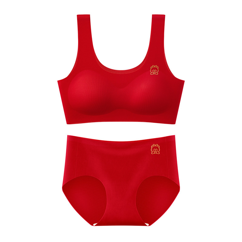 Fixed Cup Benmingnian Girls' Underwear Underwear suit Traceless Anti-bump Primary School Junior High School Developmental Underwear