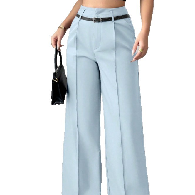 Loose All-match Summer Slim-fit Wide-leg Suit Pants Women's Dress High-grade Straight-leg Dipped High-waist Casual Suit Pants Women