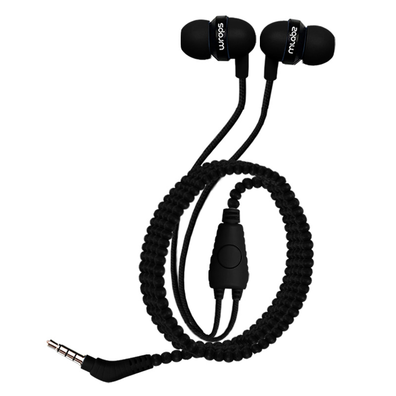 Wraps copper ring wire-controlled mobile phone headset wired with microphone type-c headset 3.5 headset wholesale bass cross-border