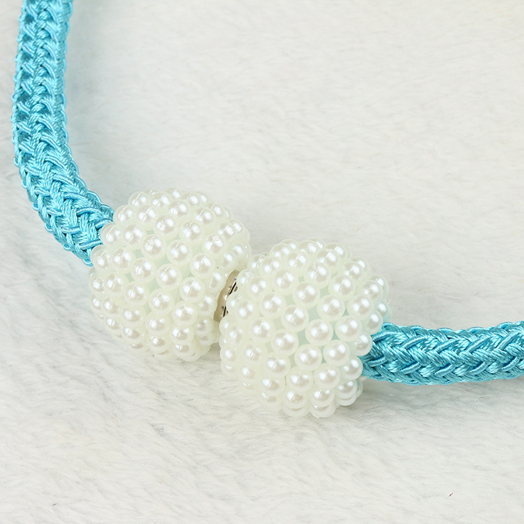 Cross-border pearl magnetic curtain buckle wholesale creative non-perforated curtain strap accessories binding rope curtain buckle