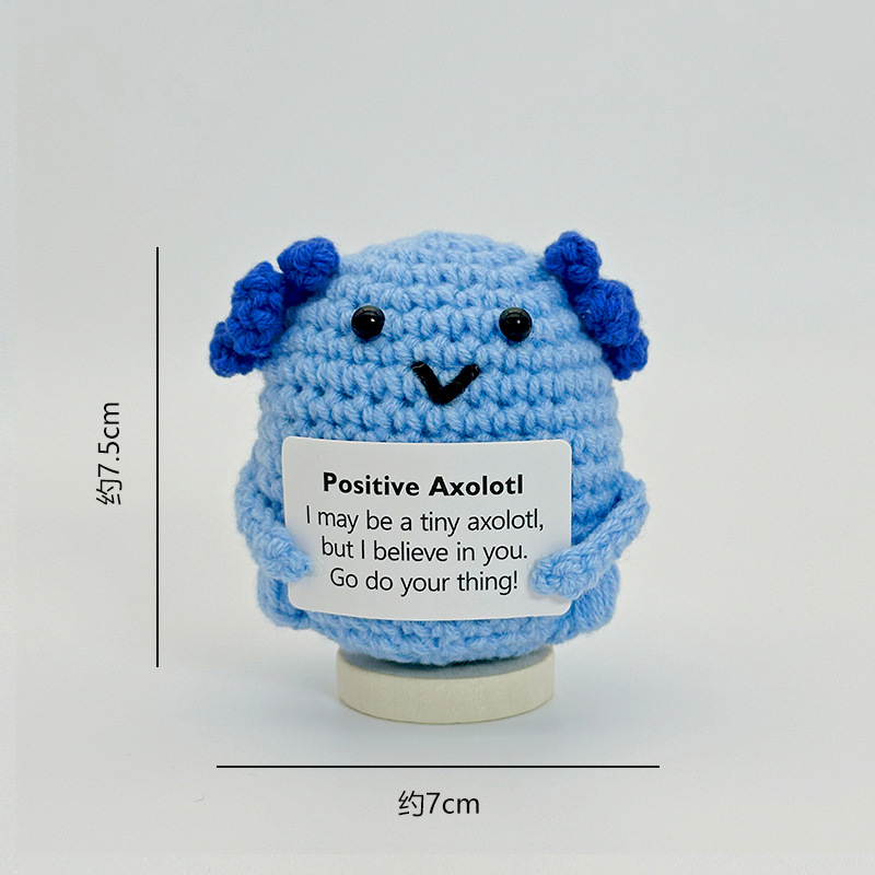 Cross-Border Best-Selling Amazon Wool Doll Positive Energy Emotional Support Handmade Crocheted Finished Mermaid Salamander