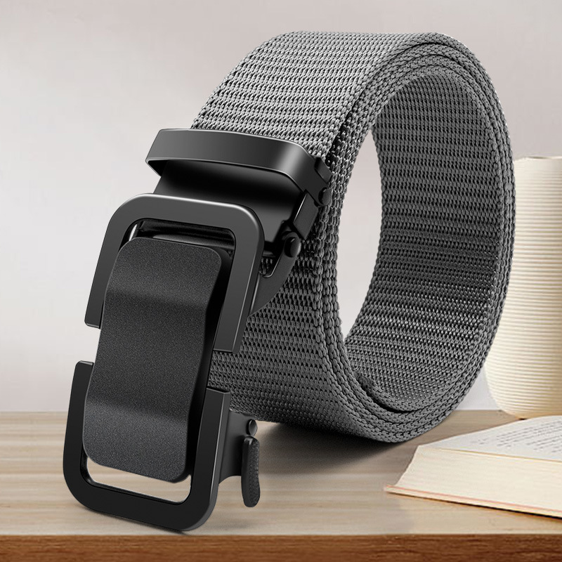 Belt Men's Trendy Student 2024 New Canvas Automatic Buckle Belt Popular Easiest for Match Trendy Waist Upgraded Model