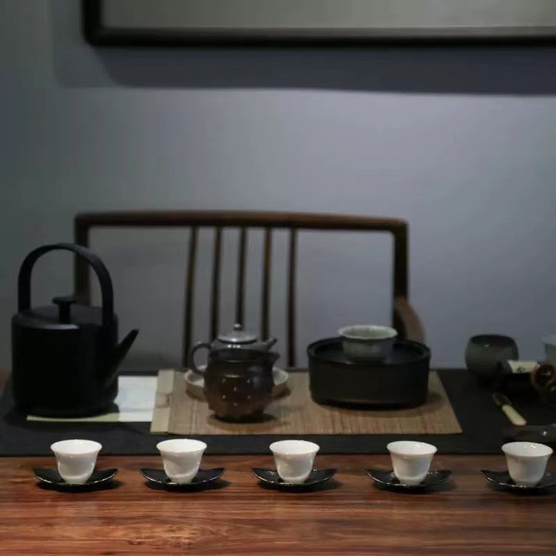 Factory Direct copper alloy coaster kung fu tea set accessories tea ceremony tea tray cup holder Japanese cup holder