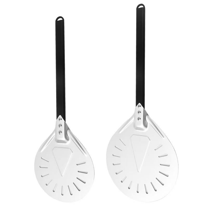Foreign trade thickened 7 inch 8 inch 9 inch household pizza shovel punching anode hard film punching shovel oven flip transfer shovel