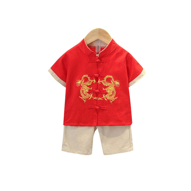 Boys' Hanfu Summer suit Thin Chinese Style Retro Style Children's Ming Style Baby Tang Suit Improved Guoxue Ancient Suit