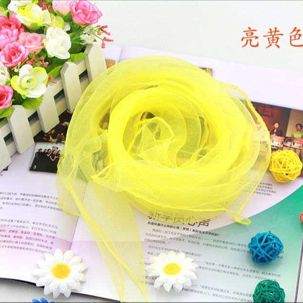 Orff Music Teaching Aids Kindergarten Performance Dance Performance Children's Small Silk Scarf Square Solid Color Sand-proof Yarn