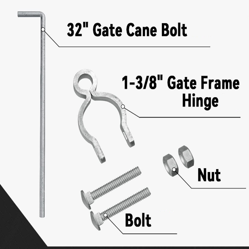 1-3/8 and 1-5/ 8inch Hook Flower Fence Door Metal Latch Chain Crutch Bolt Door Drop Rod Door Bolt Agricultural Use