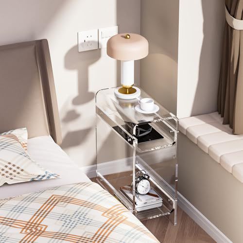 Cross-border Living Room Household Light Luxury Minimalist Storage Cabinet Coffee Table Furniture Transparent Colorful Acrylic Coffee Table Side Table