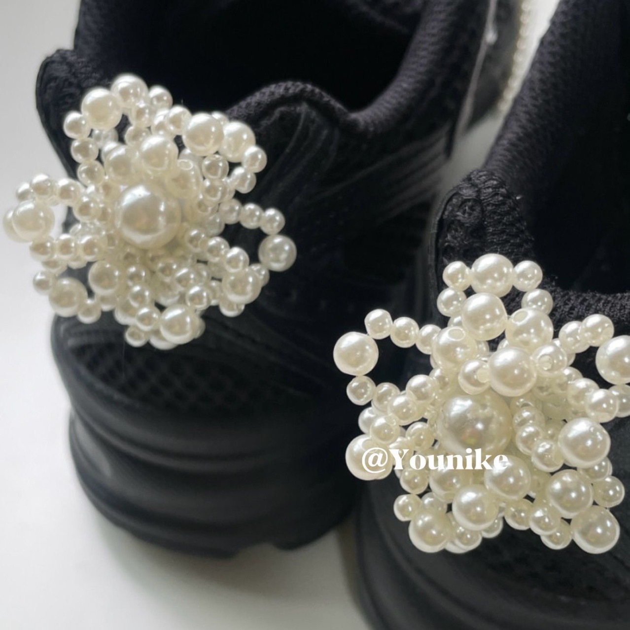 Fashionable All-match Korean Style Niche Fashionable Distinctive Shoelace Accessories Pearl Beaded Shoelace Buckle Ins Style Shoelace Decoration