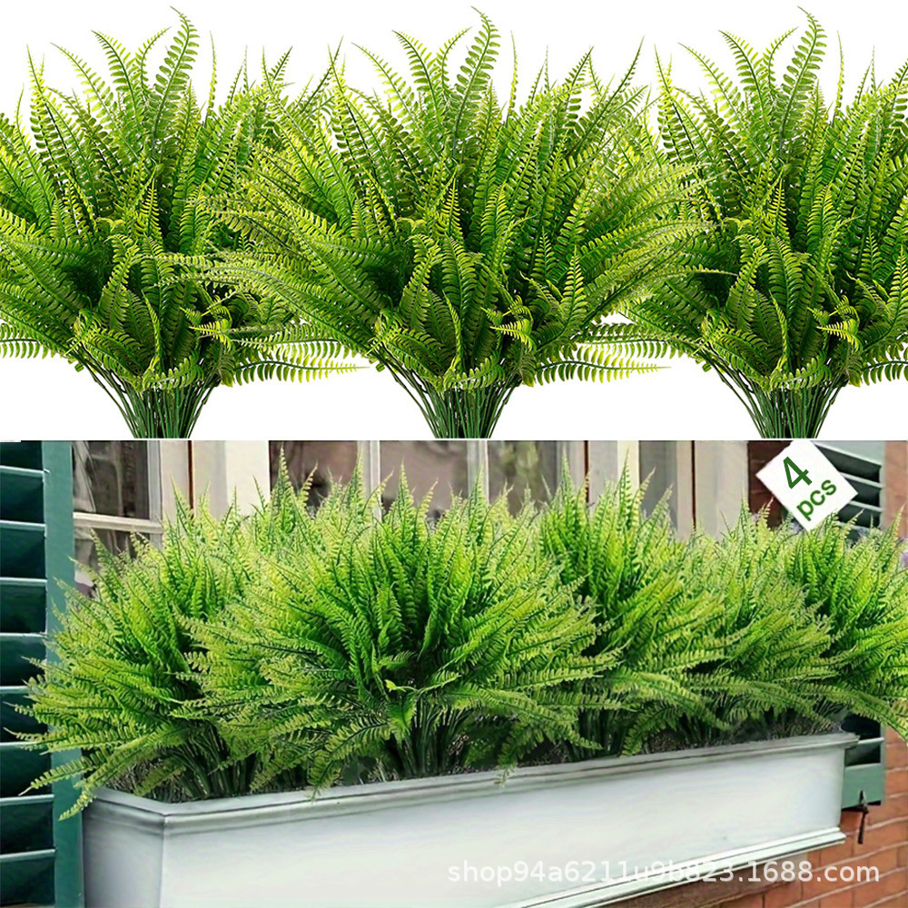 Искусственные растения, 7-лопастный букет, пластиковые зеленые листья