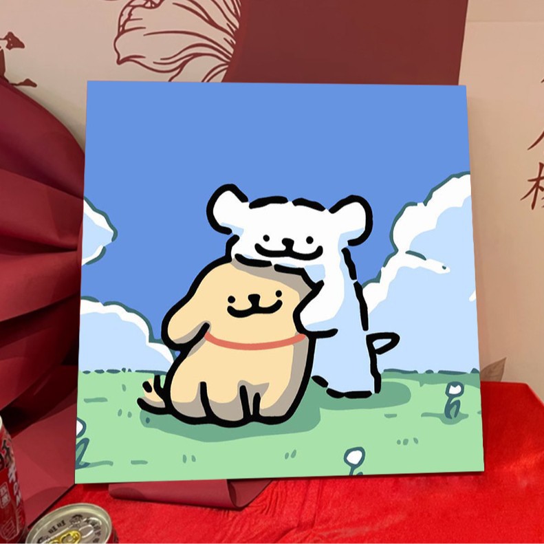 Digital Oil Painting Children's Cartoon Cartoon Color Painting Handmade DIY Fill Color Painting Cure Decorative Painting Factory Number