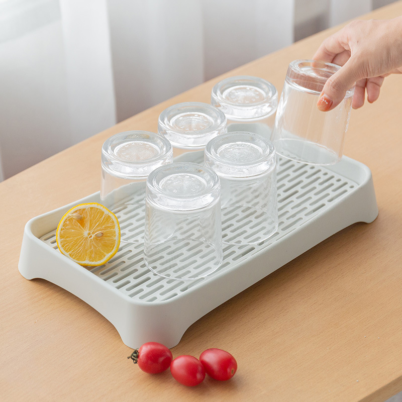 Rectangular Plastic Cut Out Tray Multi-Functional Double-Layer Storage Rack Tea Tray Creative Household Fruit and Vegetable Drain Tray