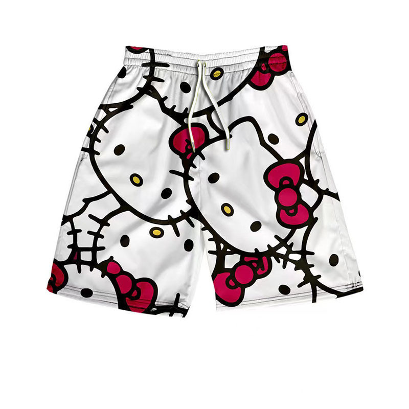Hellokitty Macho Shorts Summer Beach Pants Basketball Pants Male and Female Couple Cartoon Cute Casual Sports Pants