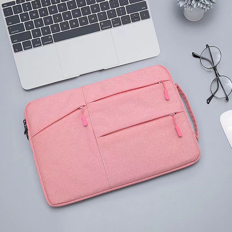 Multi-Zipper Flap Pocket Pants Storage Thickeneded Logo Printed Anti-Fall Notebook Liner Bag 15.6inch Lightweight Laptop Bag