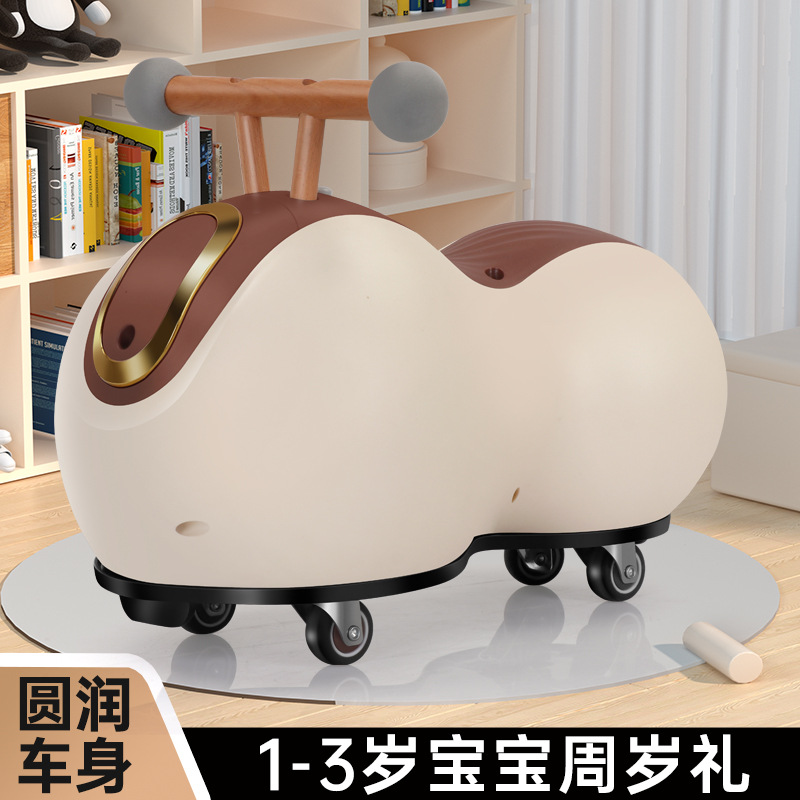 Internet-famous Peanut Car Slip Car 1-3 Years Old Children Boys and Girls Baby Slip Car Anti-rollover Toy Car Twist Car