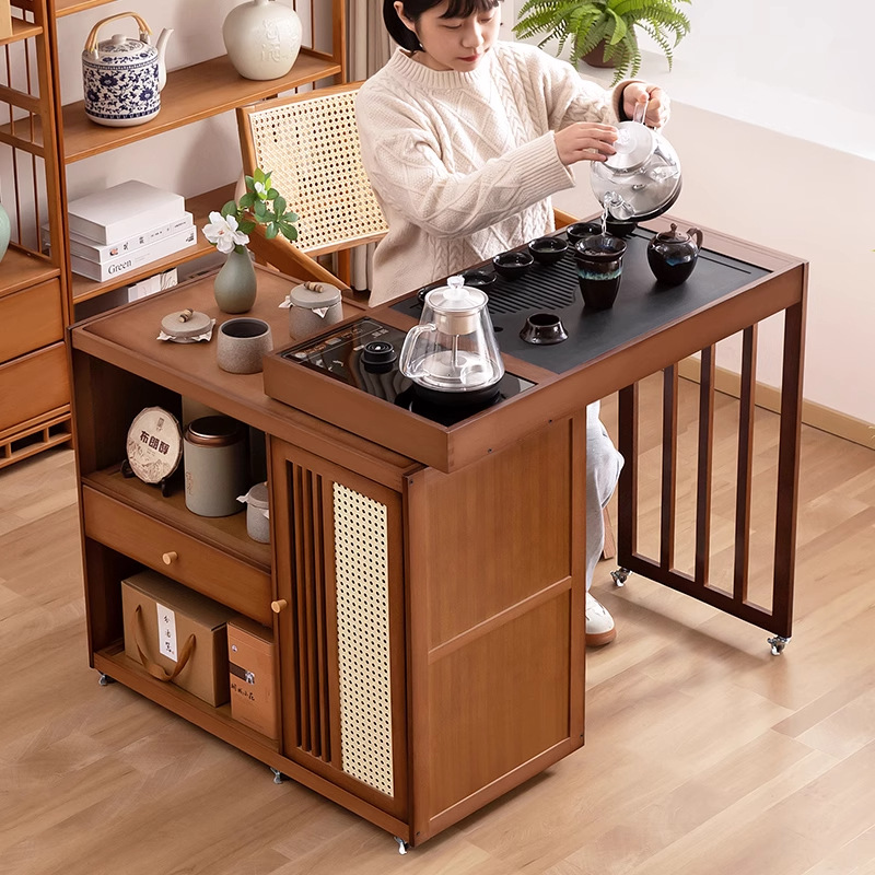 Mobile Small Tea Table Tea Cabinet Home Balcony Tea Table Tea Table Integrated Coffee Table Table Tea Table Full Set of Tea