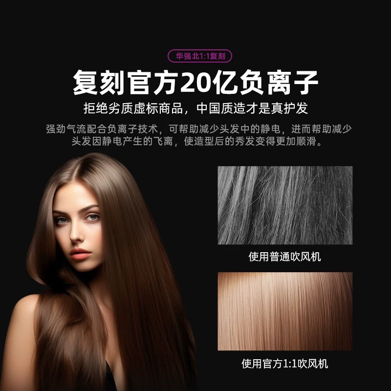 High-Speed Hair Dryer Household Negative Ion Hair Care High Wind Hollow Leafless Quick-Drying Noise Reduction Hair Dryer Huaqiangbei