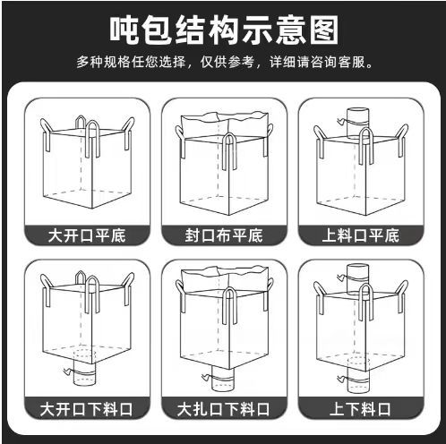 Guangdong Direct Selling New Ton Bags Large Opening Flat Bottom Large in stock Container Space Bags Soil and Sand Ton Bags