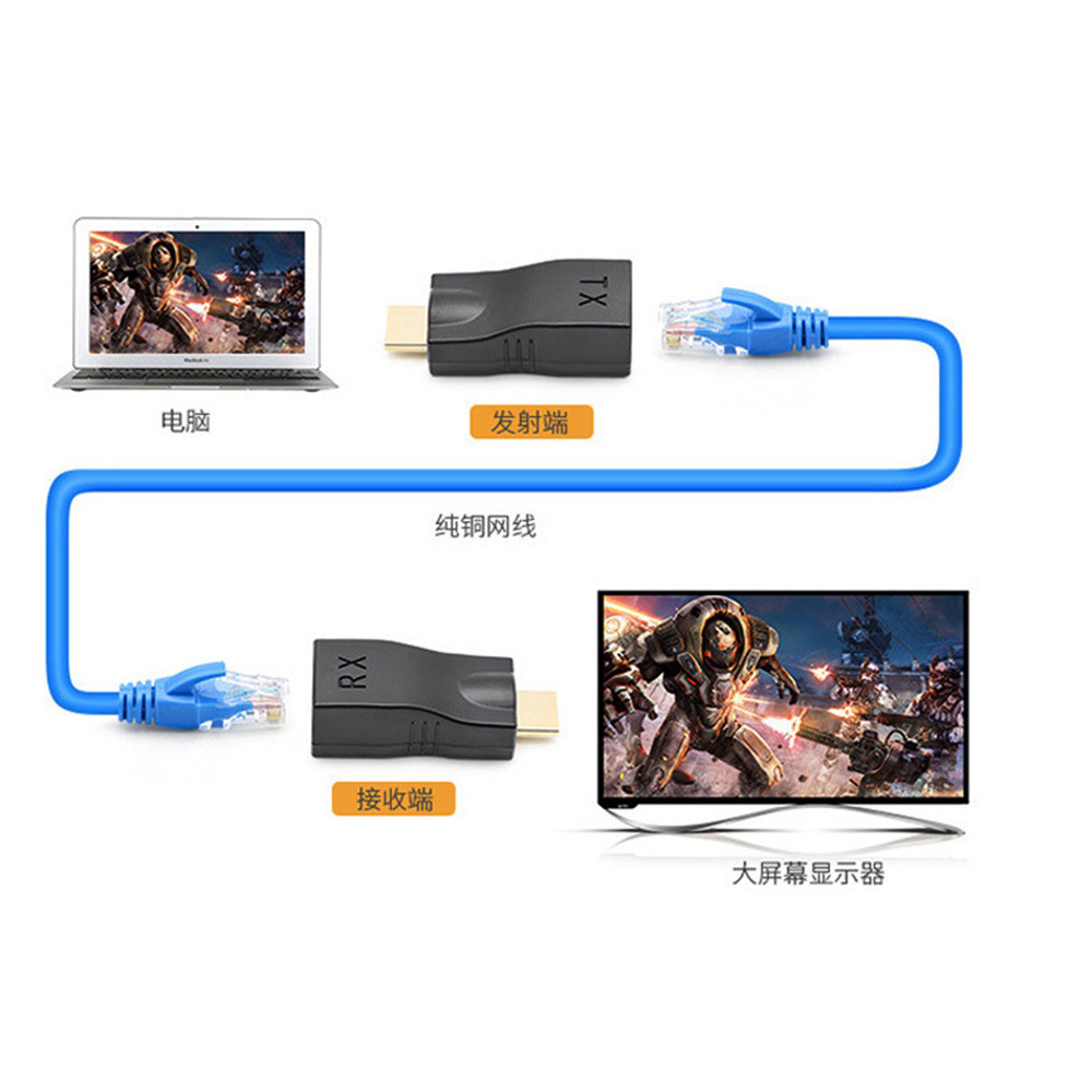 hdmi extender 30 m hdmi extender to rj45 single network cable network transmission signal amplifier