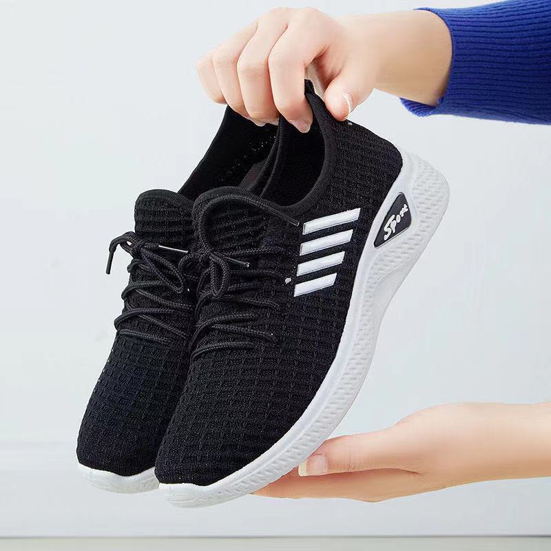2021 New Feiwei Women's Sports Shoes Spring and Summer Soft Sole Casual Mom Shoes Mesh Low-Top Running Student Shoes