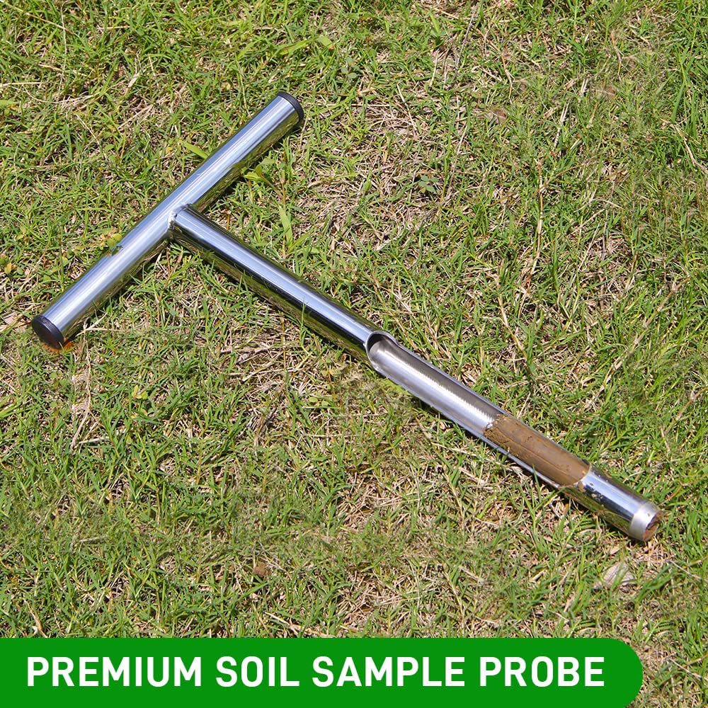 12.2 inch stainless steel soil sampler, T handle soil test kit 5 bags and 1 brush