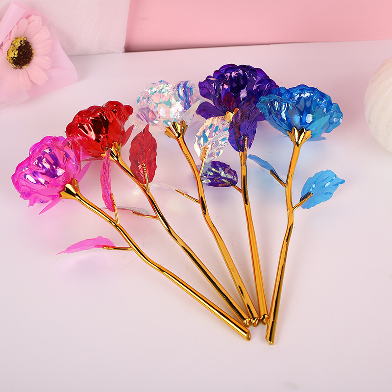 18см маленькая золотая фольга цветок подарок на День матери для мамы, золотая роза креативный праздничный подарок