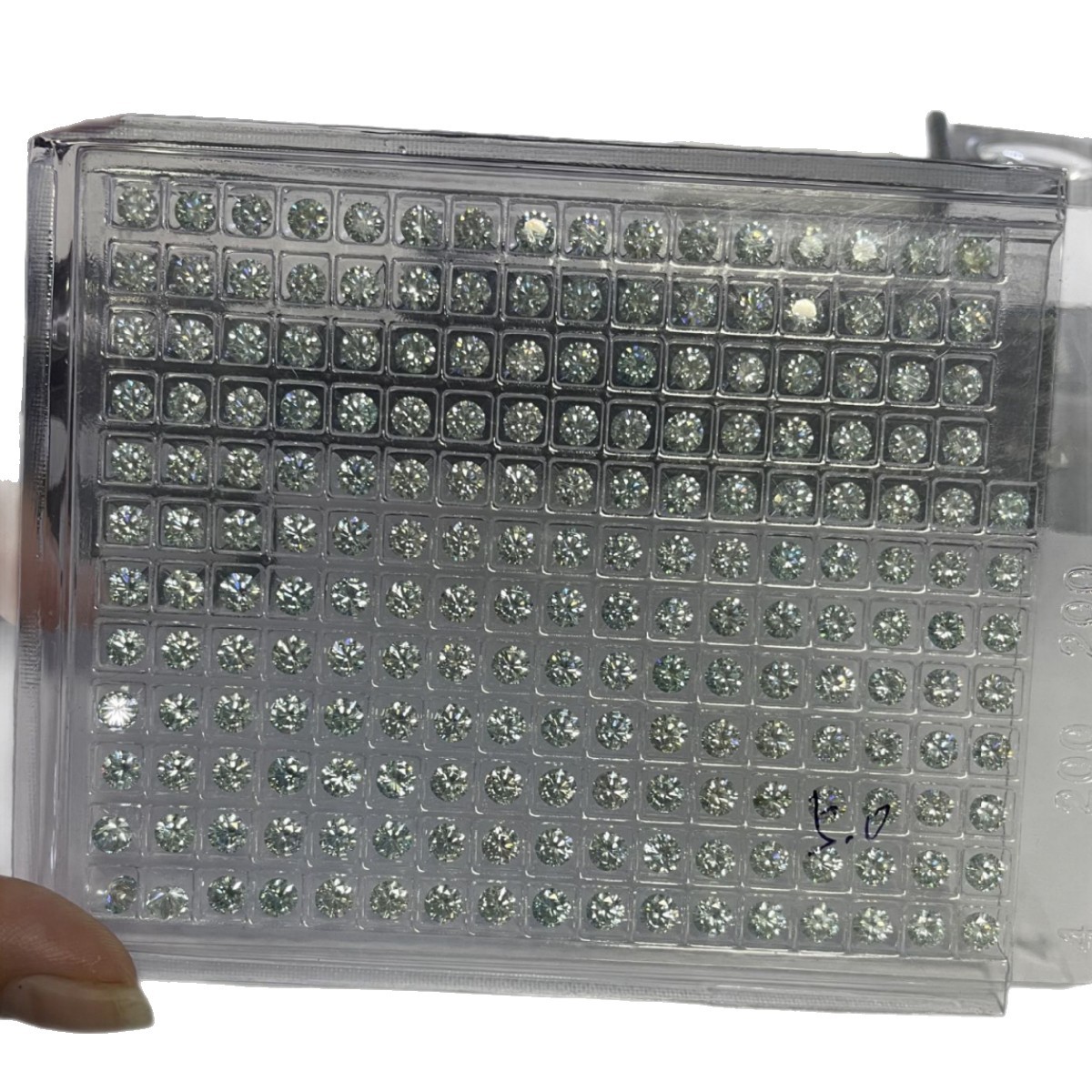 Jia Yao Round wwl Moissanite Bare Stone Eight Heart Eight Arrows Artificial Blue Bottom White Ring Accessories Inlaid with Main Stone