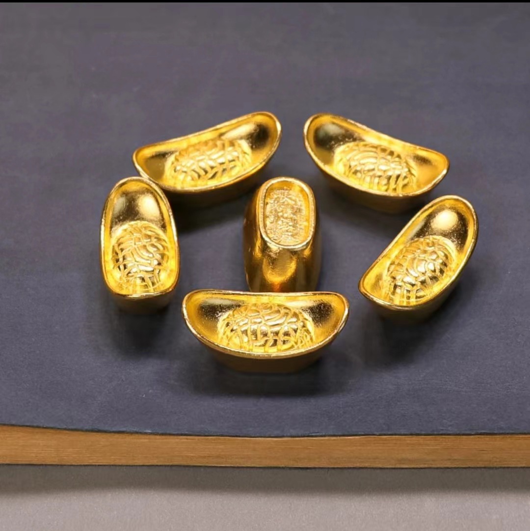 Imitation Brass Creative Home Furnishings Alloy Solid Small Ingot Pressure Cylinder Decoration Gold-Plated Exquisite Alloy Ingot Wholesale