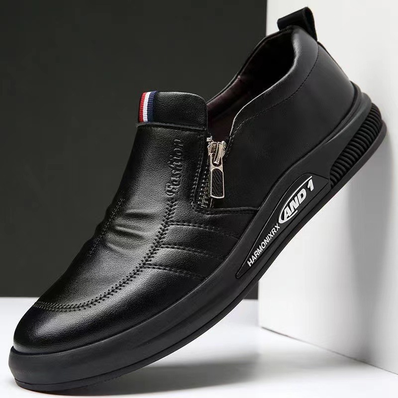 Men's leather shoes 2024 new leather White shoes simple casual fashion business formal wear plus size casual men's shoes